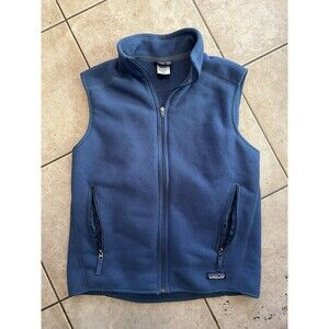 Patagonia Vest Mens M Synchilla Blue Fleece Jacket Full Zip Outdoors Hiking